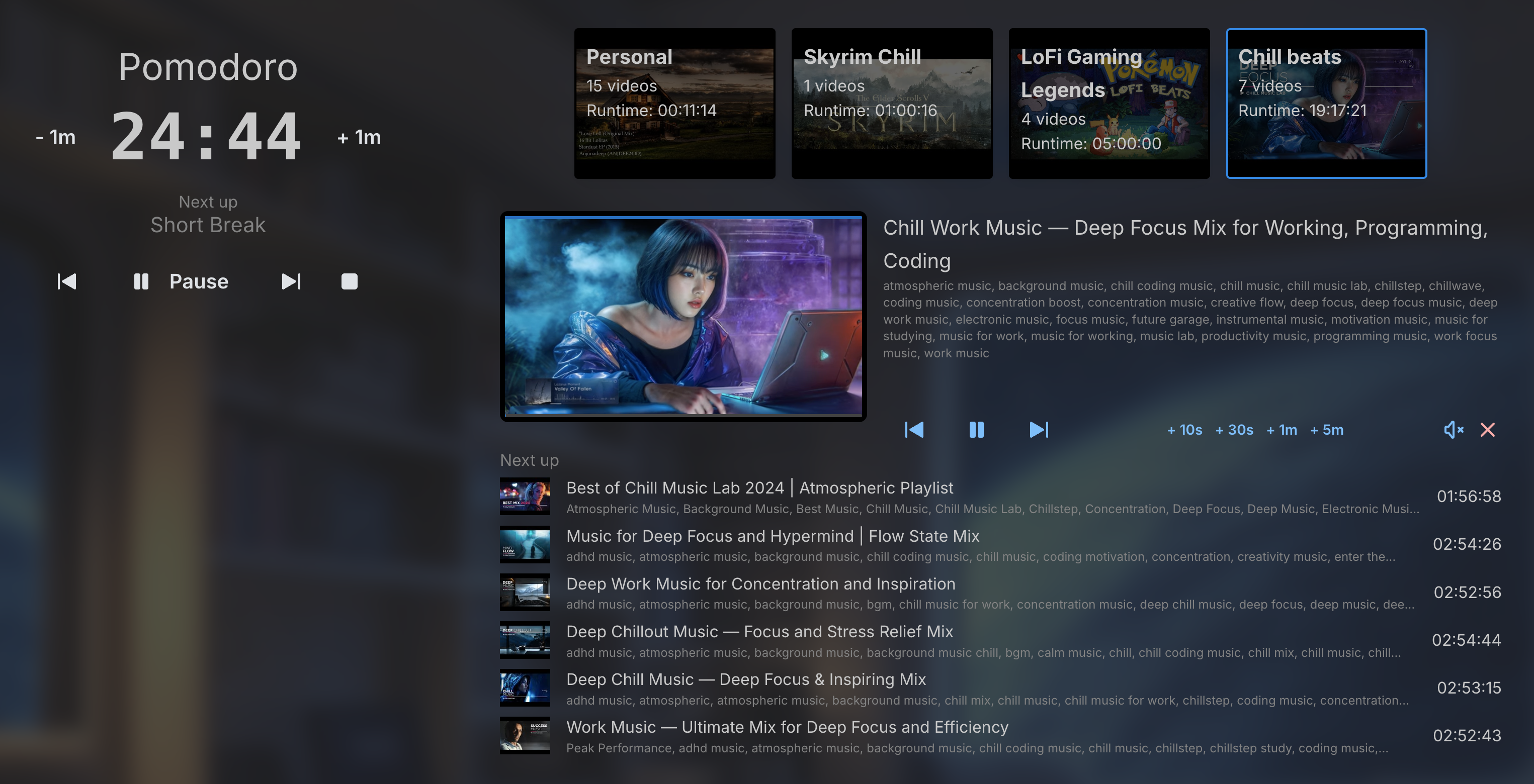 Audiomato user interface